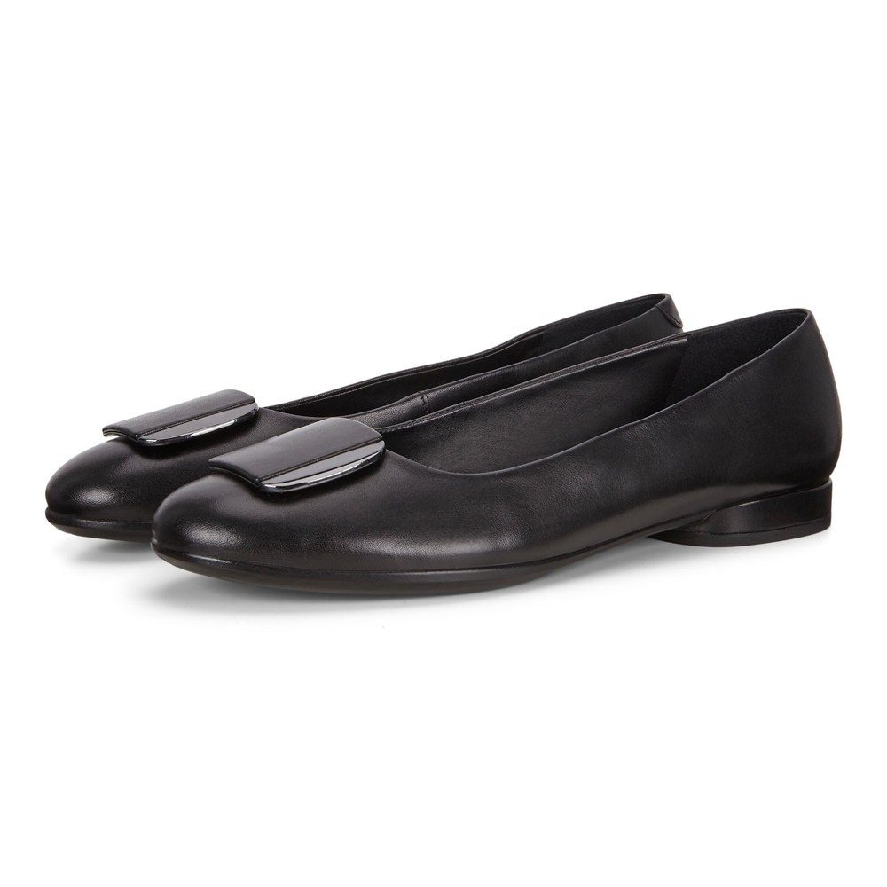 ECCO Womens Ballerinas Black - Anal Shoes - TOJ-912435